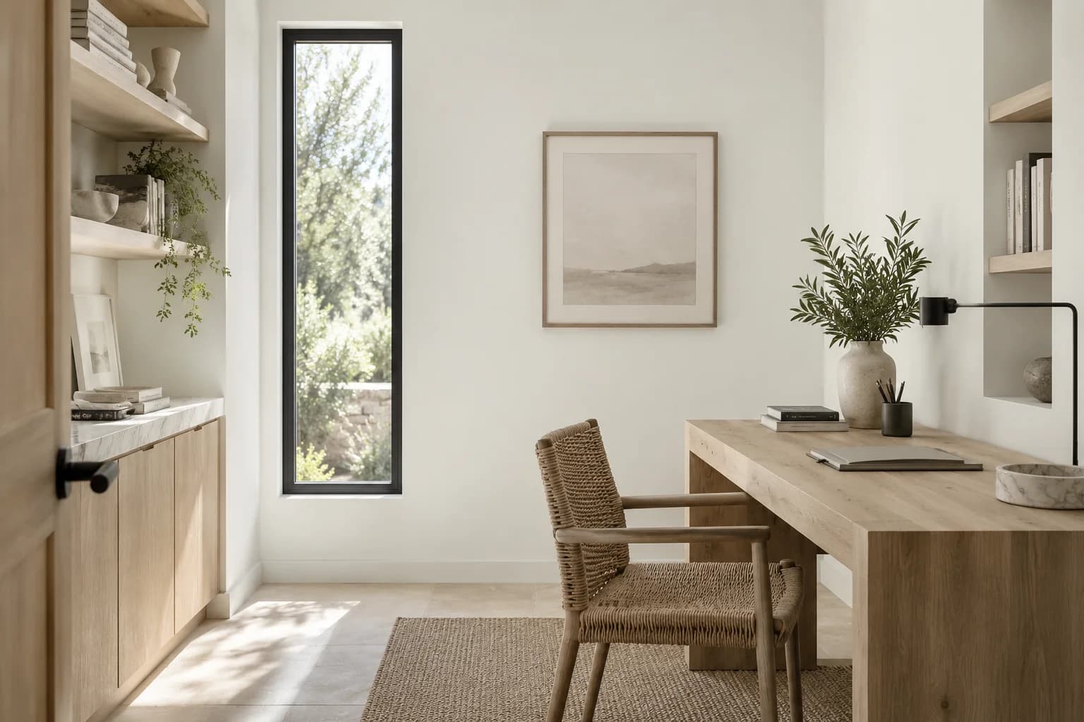 Home office featuring Delicate White paint