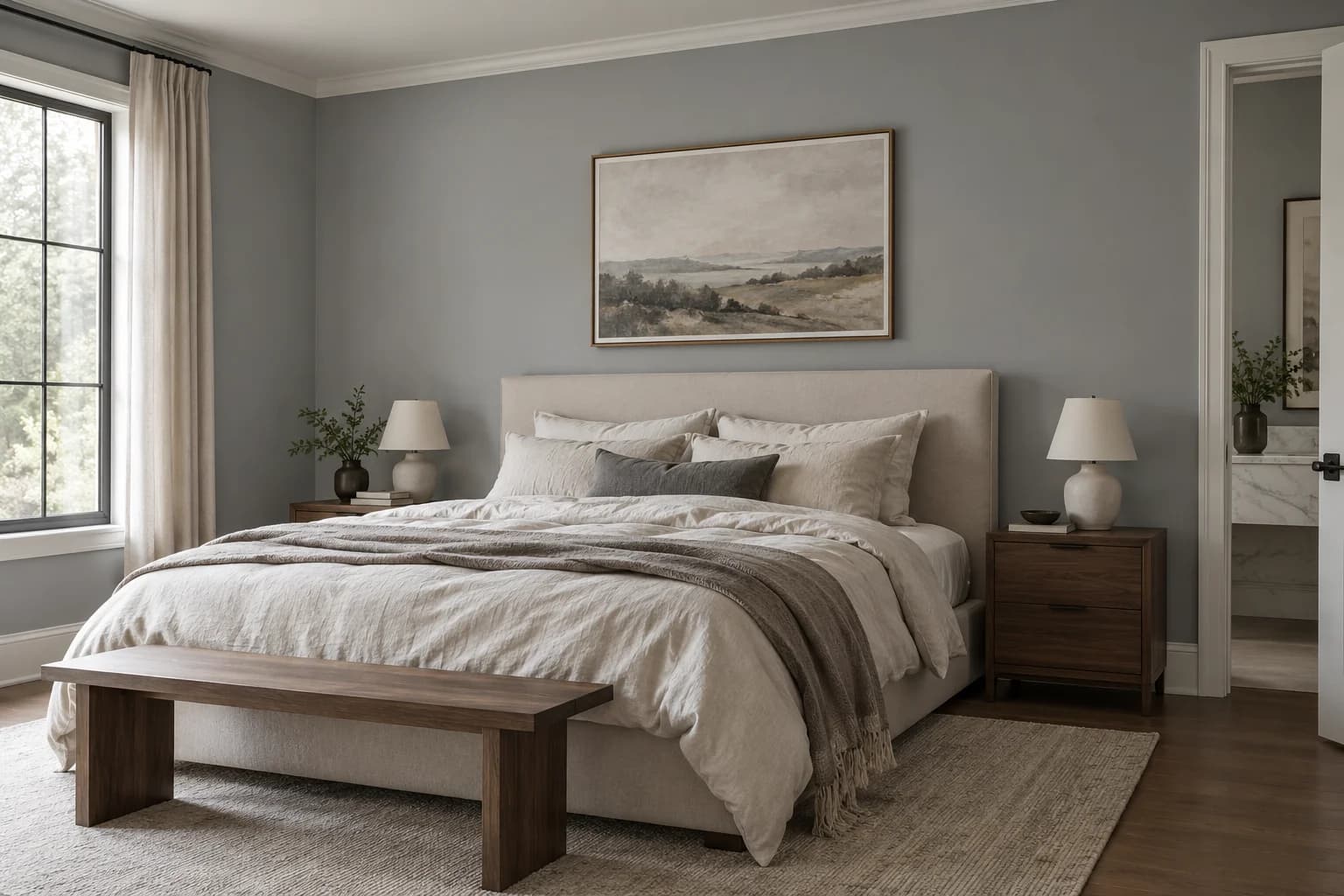 Bedroom featuring Flagstone paint
