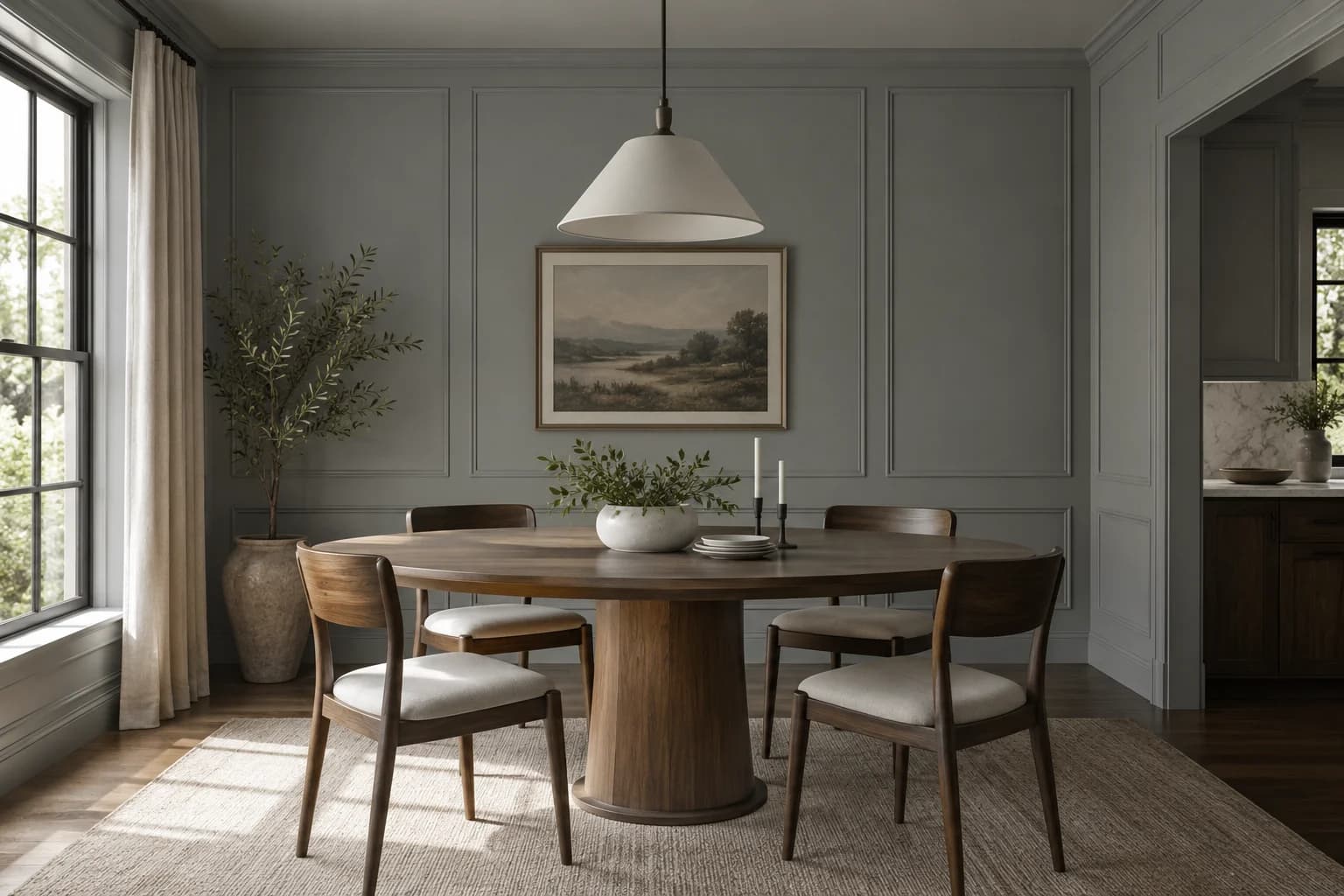 Dining room featuring Flagstone paint