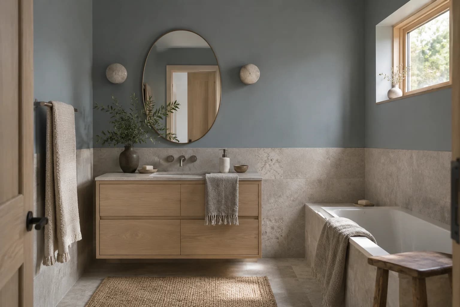 Bathroom featuring Garrison Gray paint
