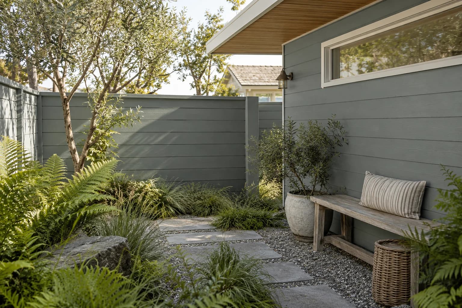 Fences & garden structures featuring Garrison Gray paint