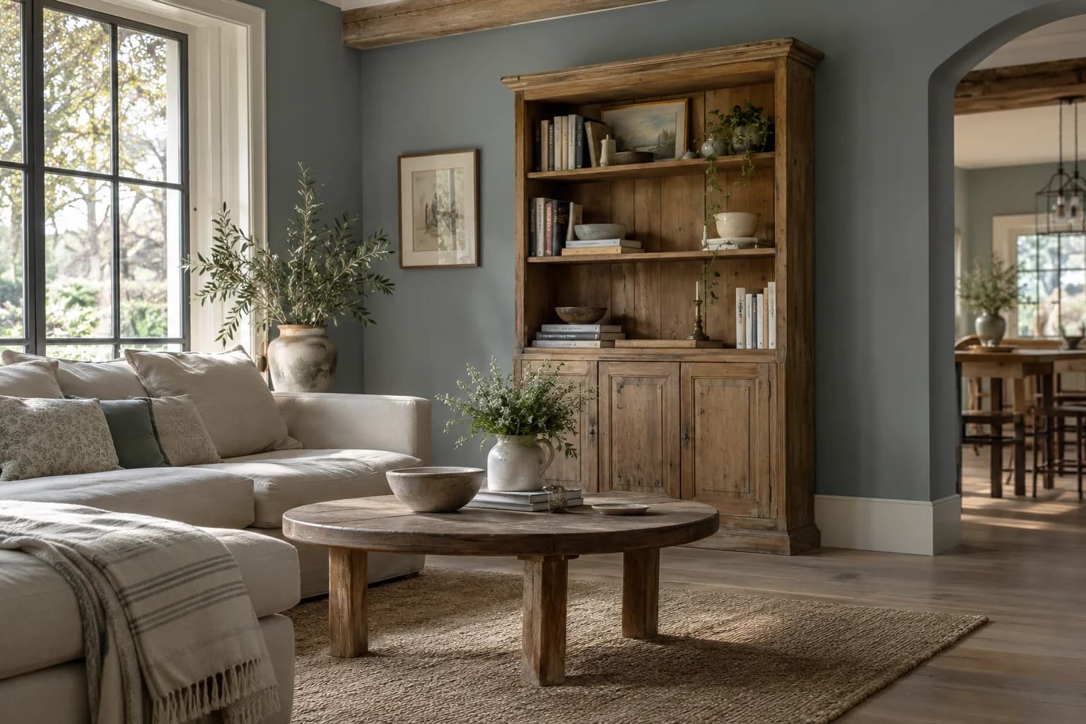 Living room featuring Garrison Gray paint