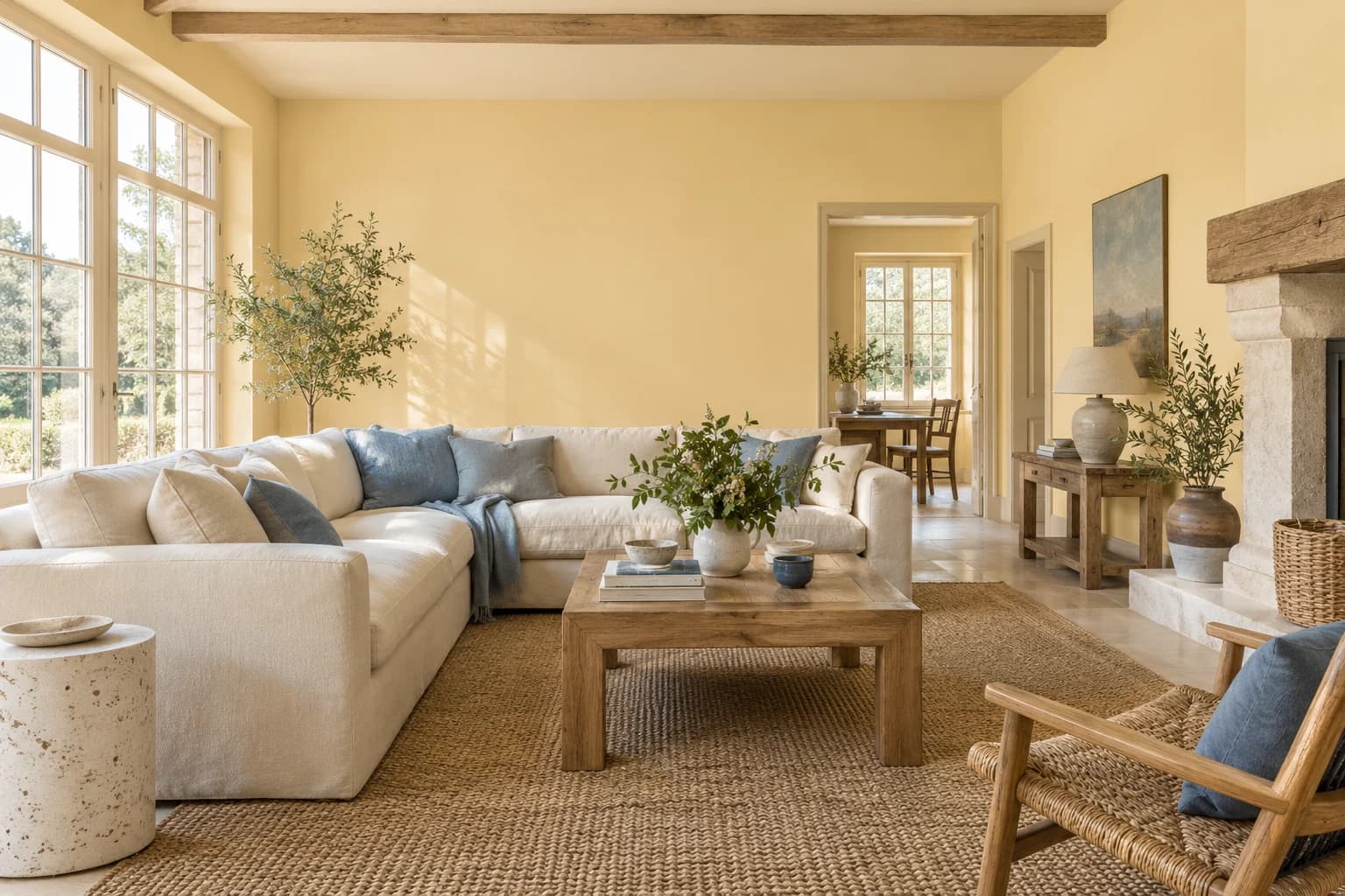 Limitless walls in a relaxed Mediterranean living room