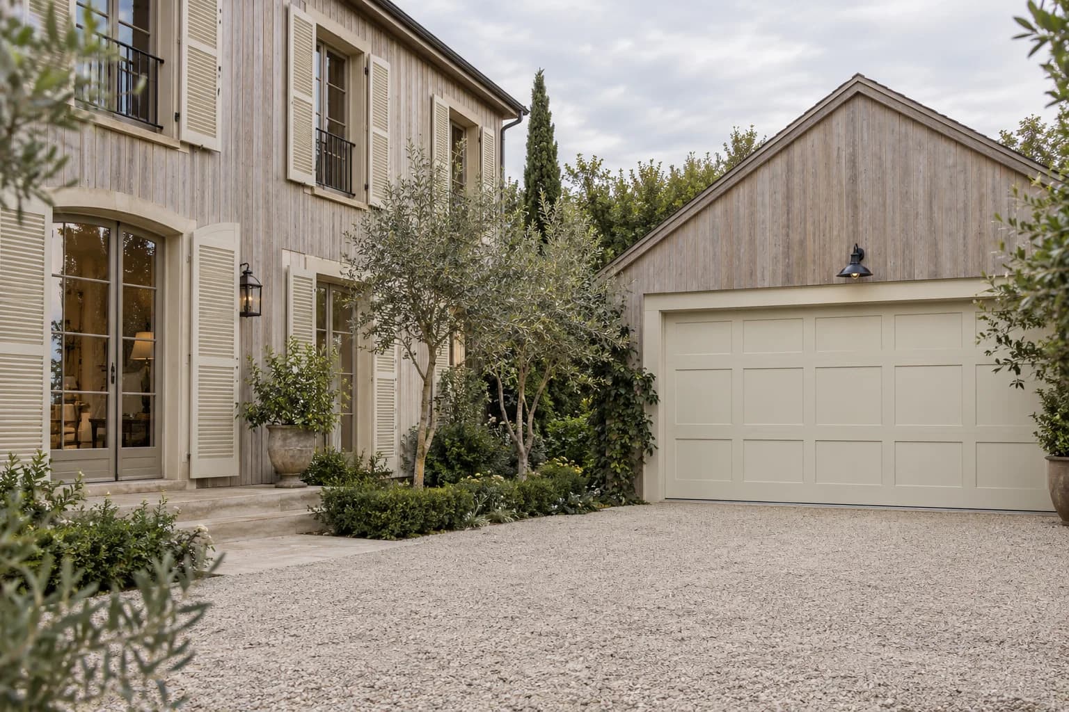 Garage door featuring Oatmeal paint