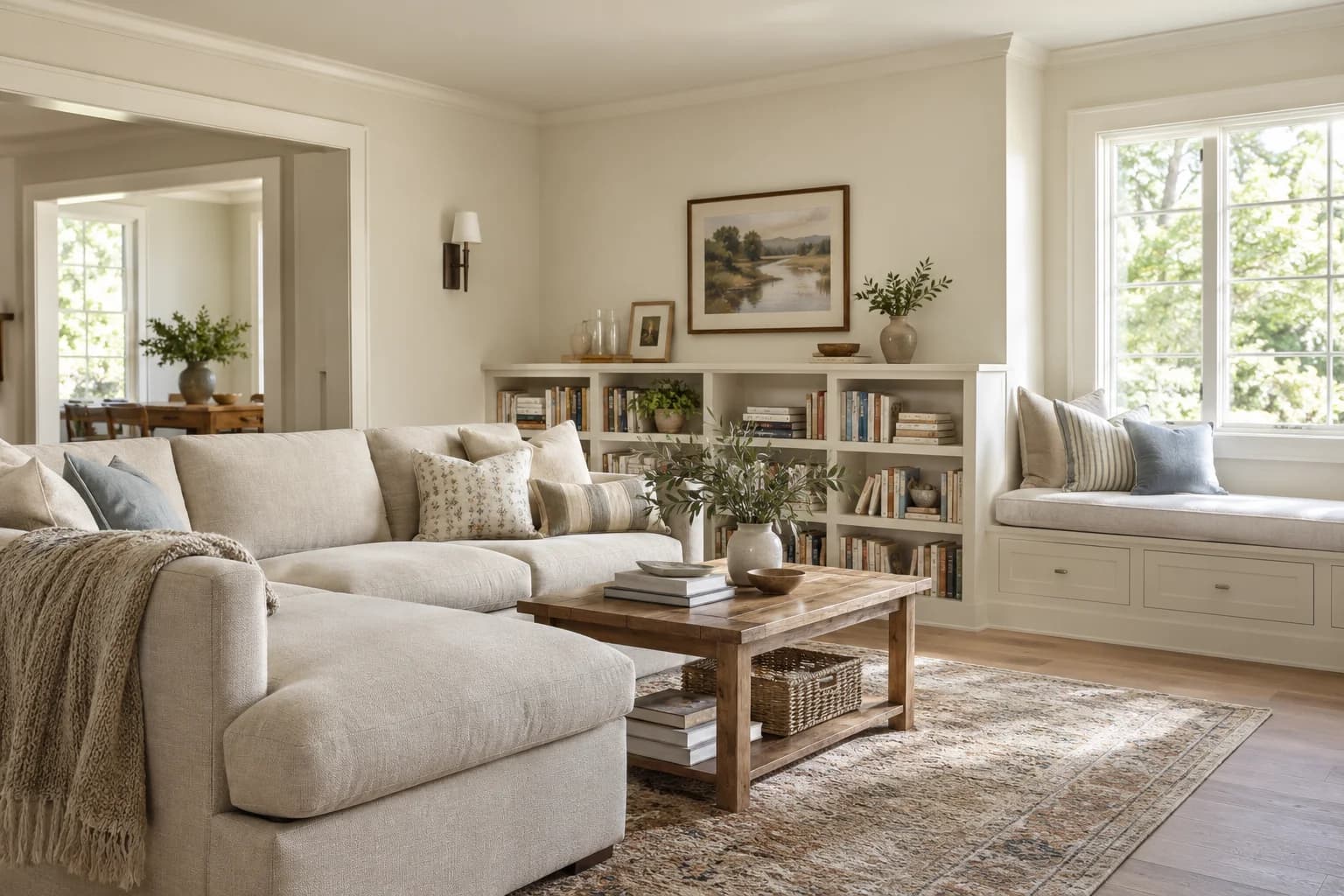Living room featuring Oatmeal paint