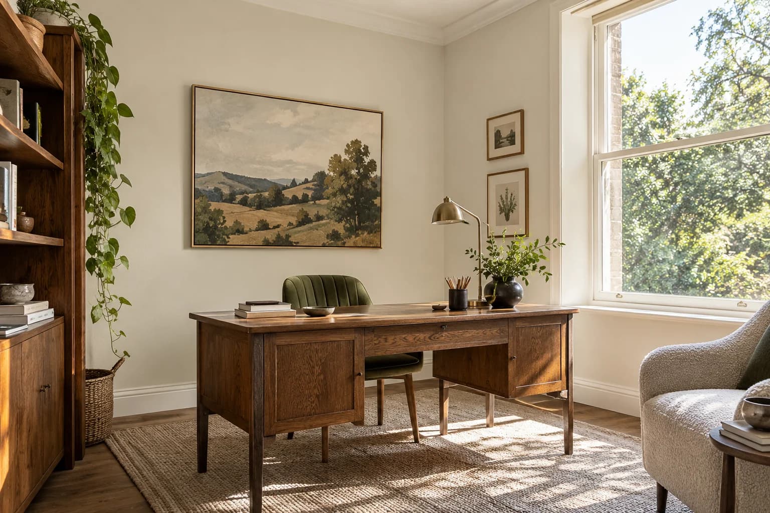 Home office featuring Oatmeal paint