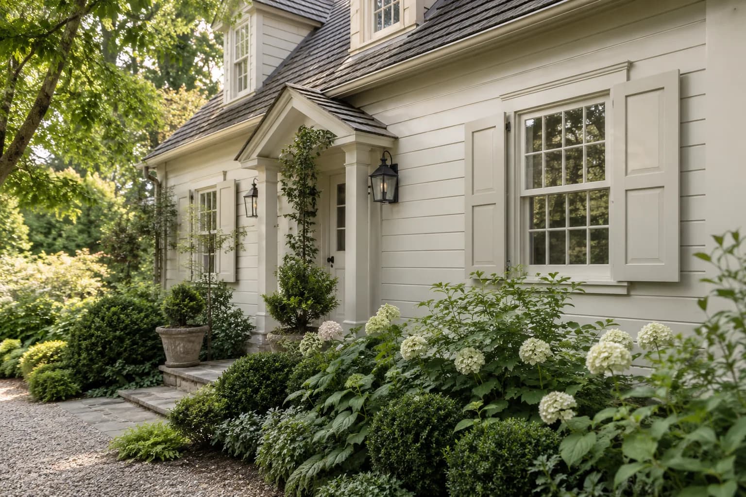 Shutters & trim featuring Oatmeal paint
