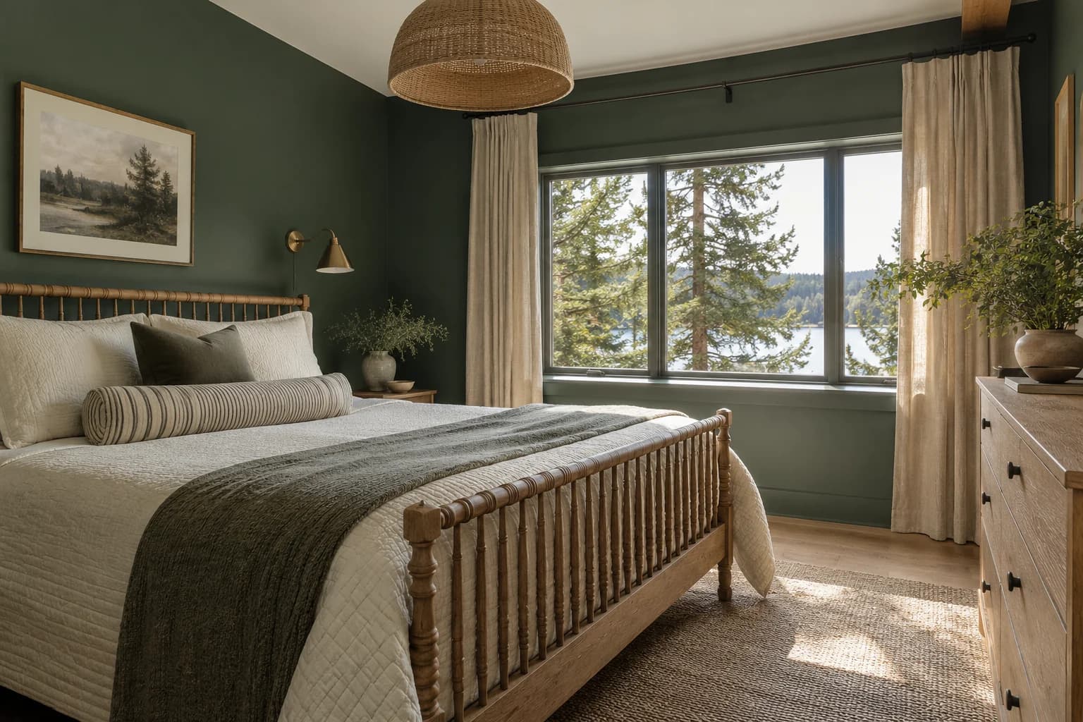 Bedroom featuring Pine Forest paint