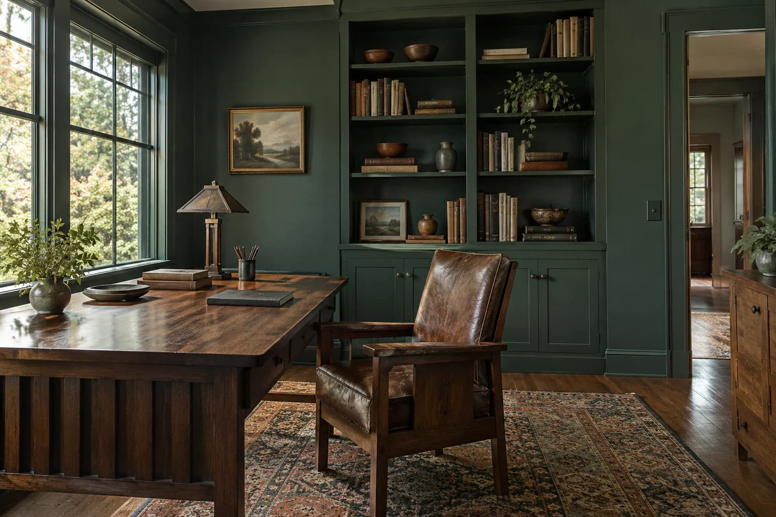 Home office featuring Pine Forest paint