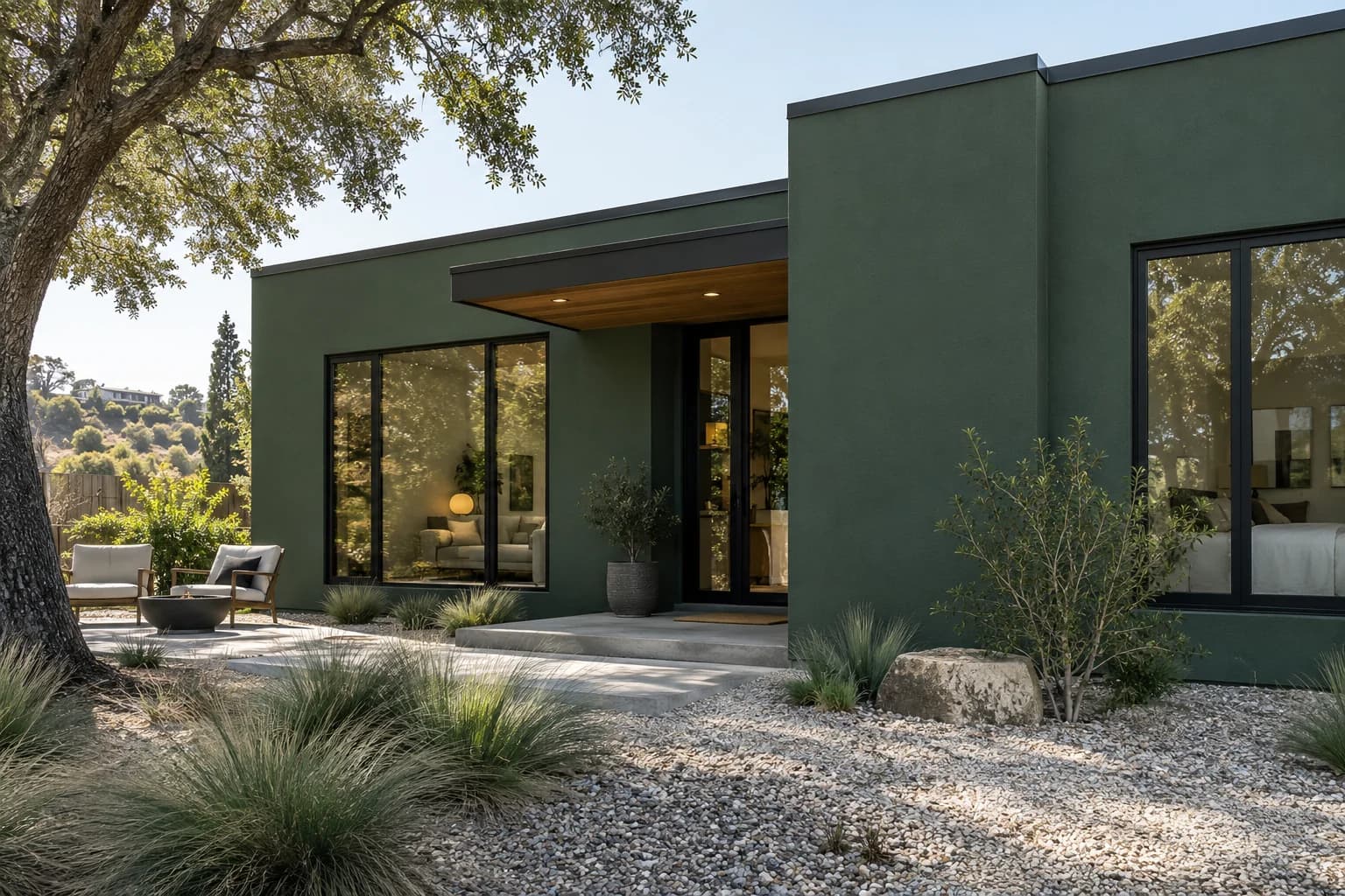 Stucco featuring Pine Forest paint