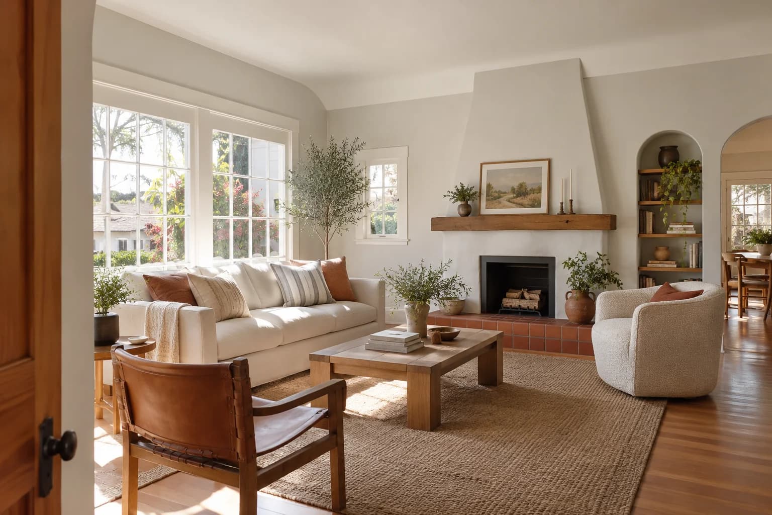 Shark walls in a California bungalow living room