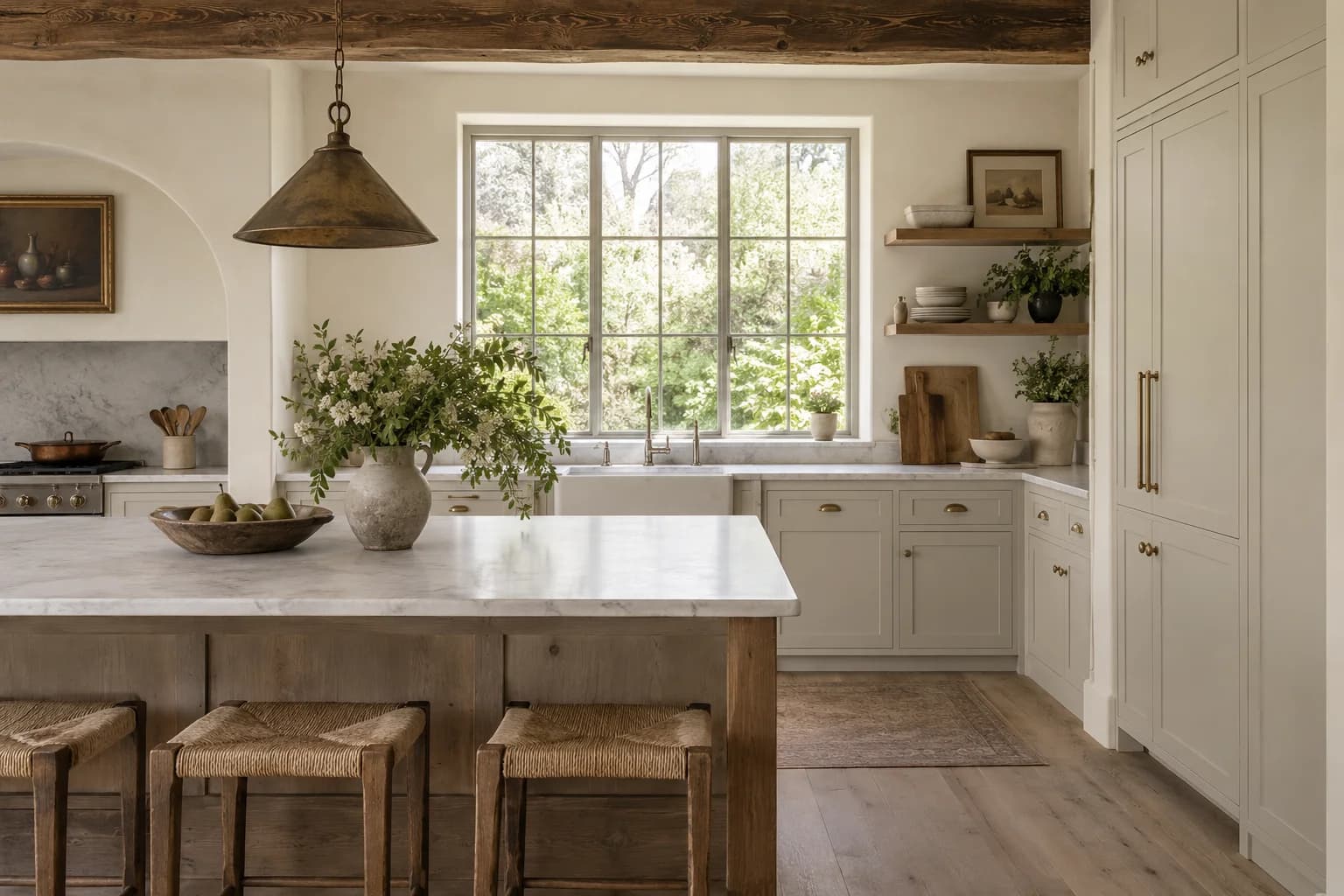 Kitchen cabinets featuring Shark paint