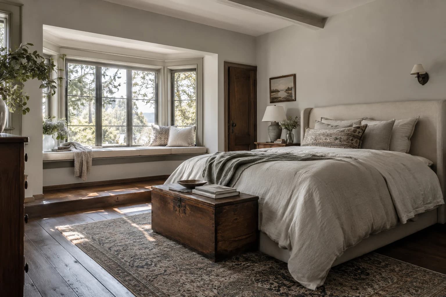 Bedroom featuring Silent Smoke paint