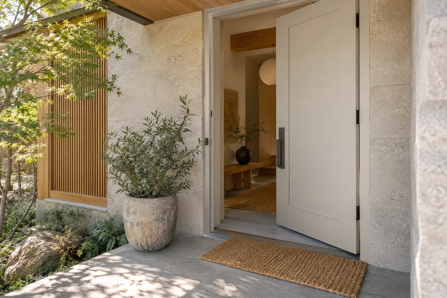 Front door featuring Silent Smoke paint