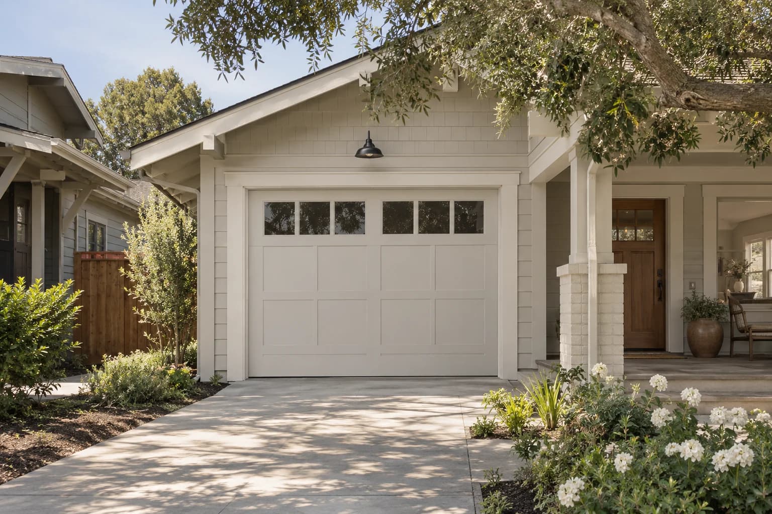 Garage door featuring Silent Smoke paint