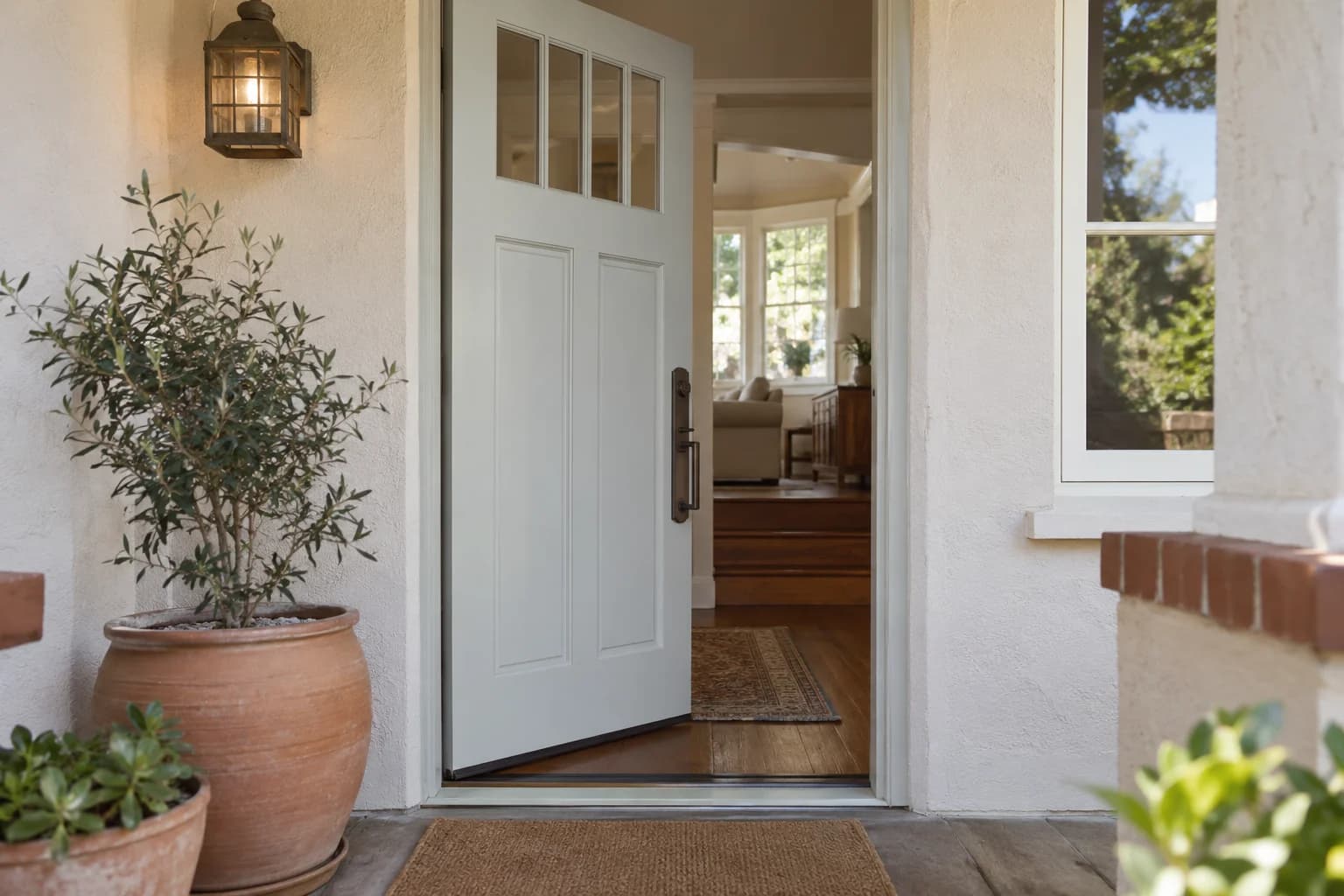 Front door featuring Thin Ice paint