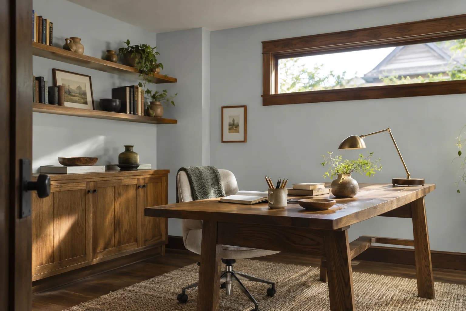 Home office featuring Thin Ice paint