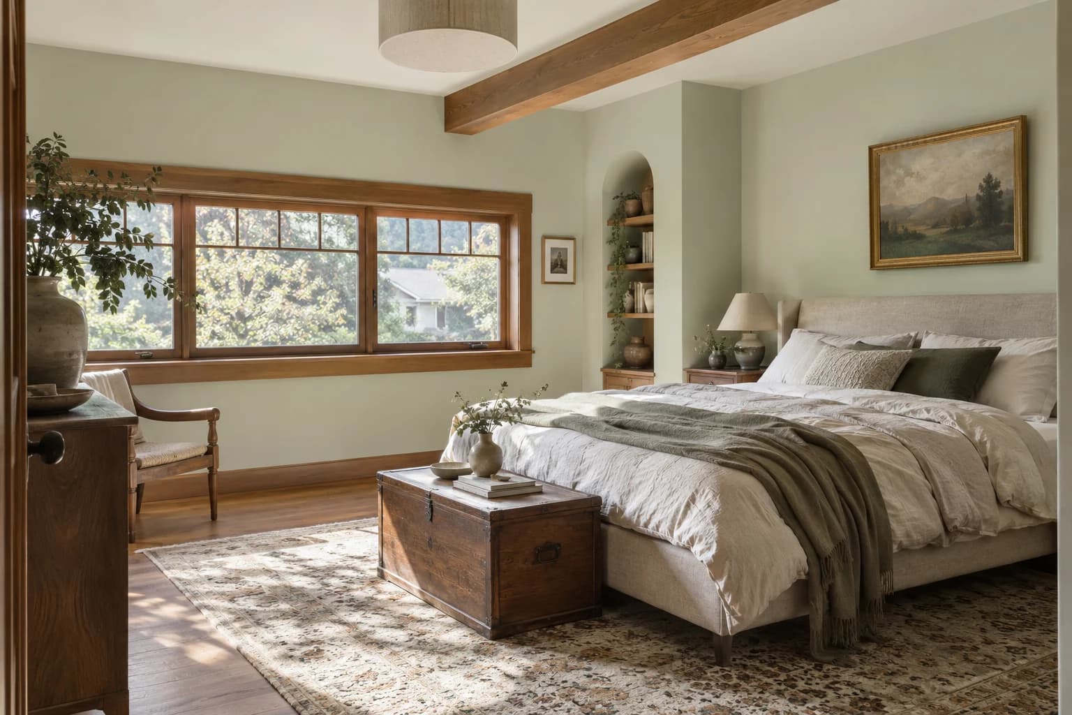 Bedroom featuring White Sage paint