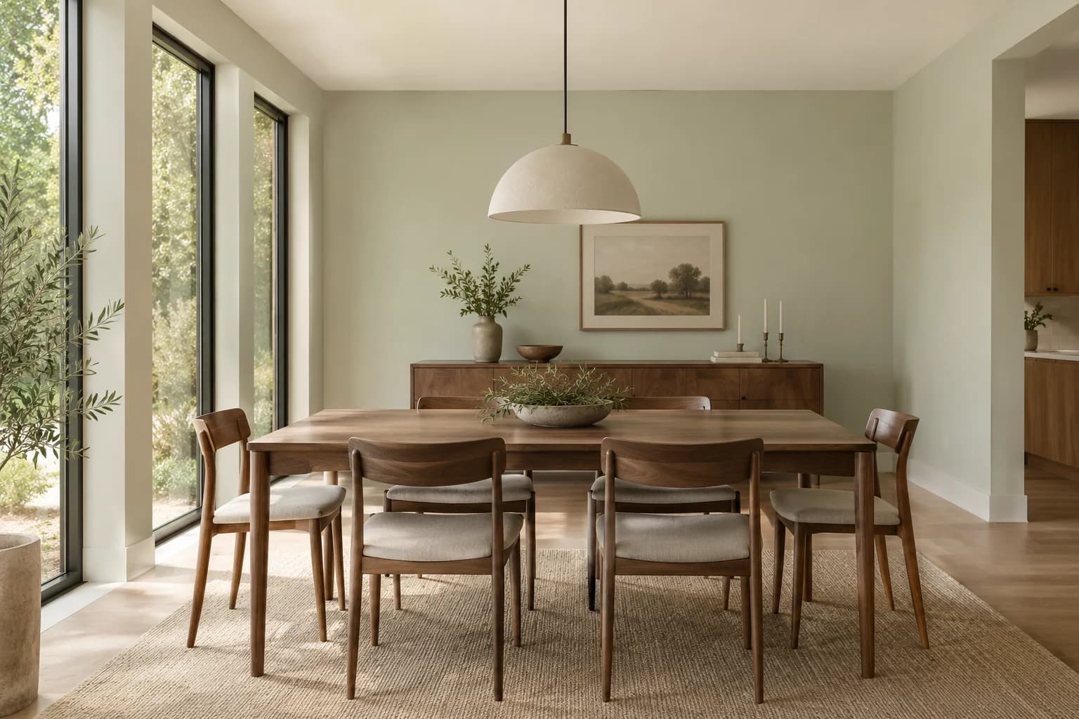 Dining room featuring White Sage paint