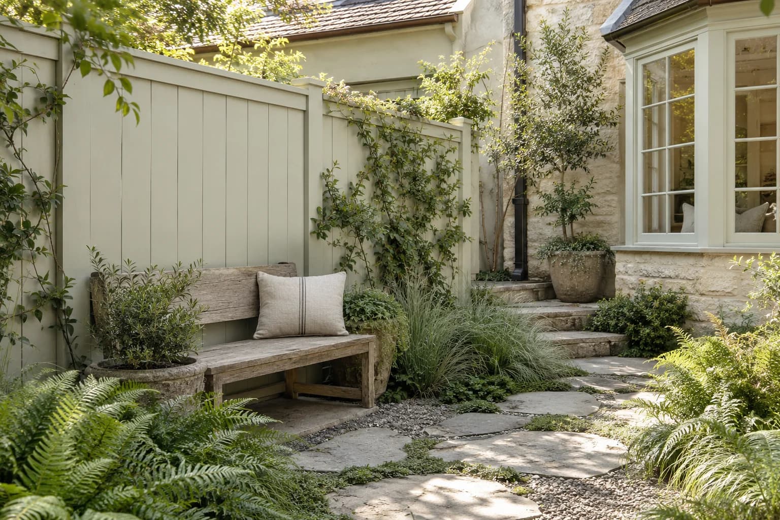 Fences & garden structures featuring White Sage paint