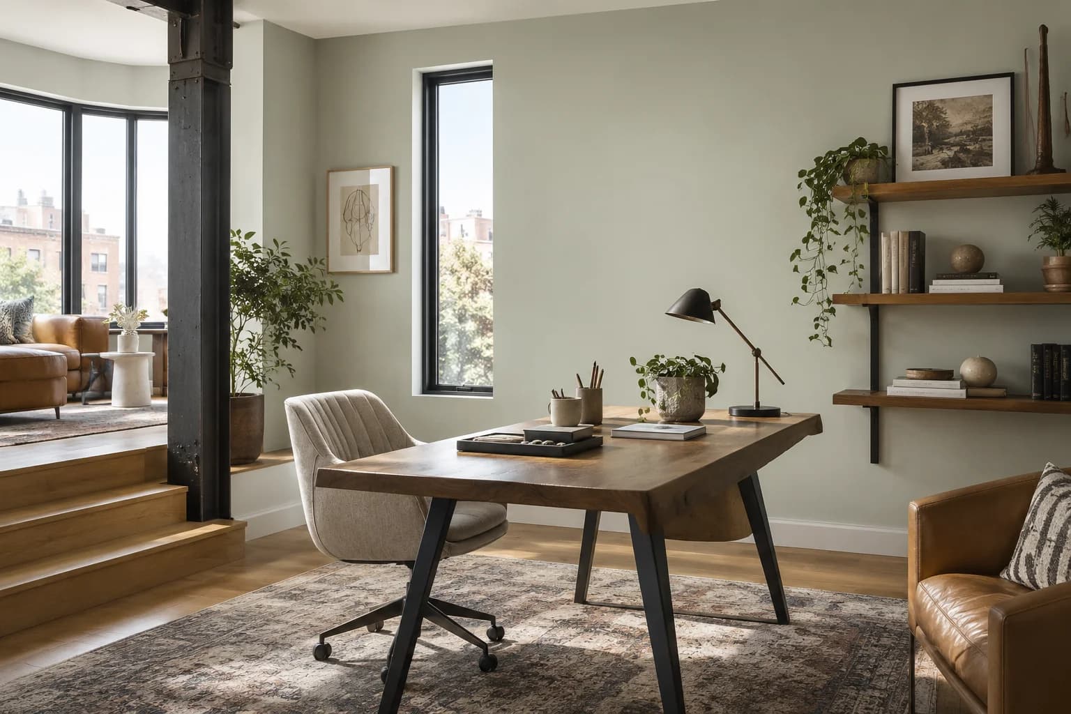 Home office featuring White Sage paint