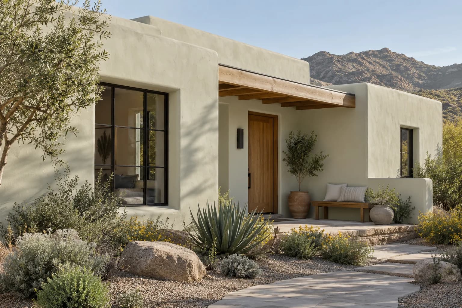 Stucco featuring White Sage paint