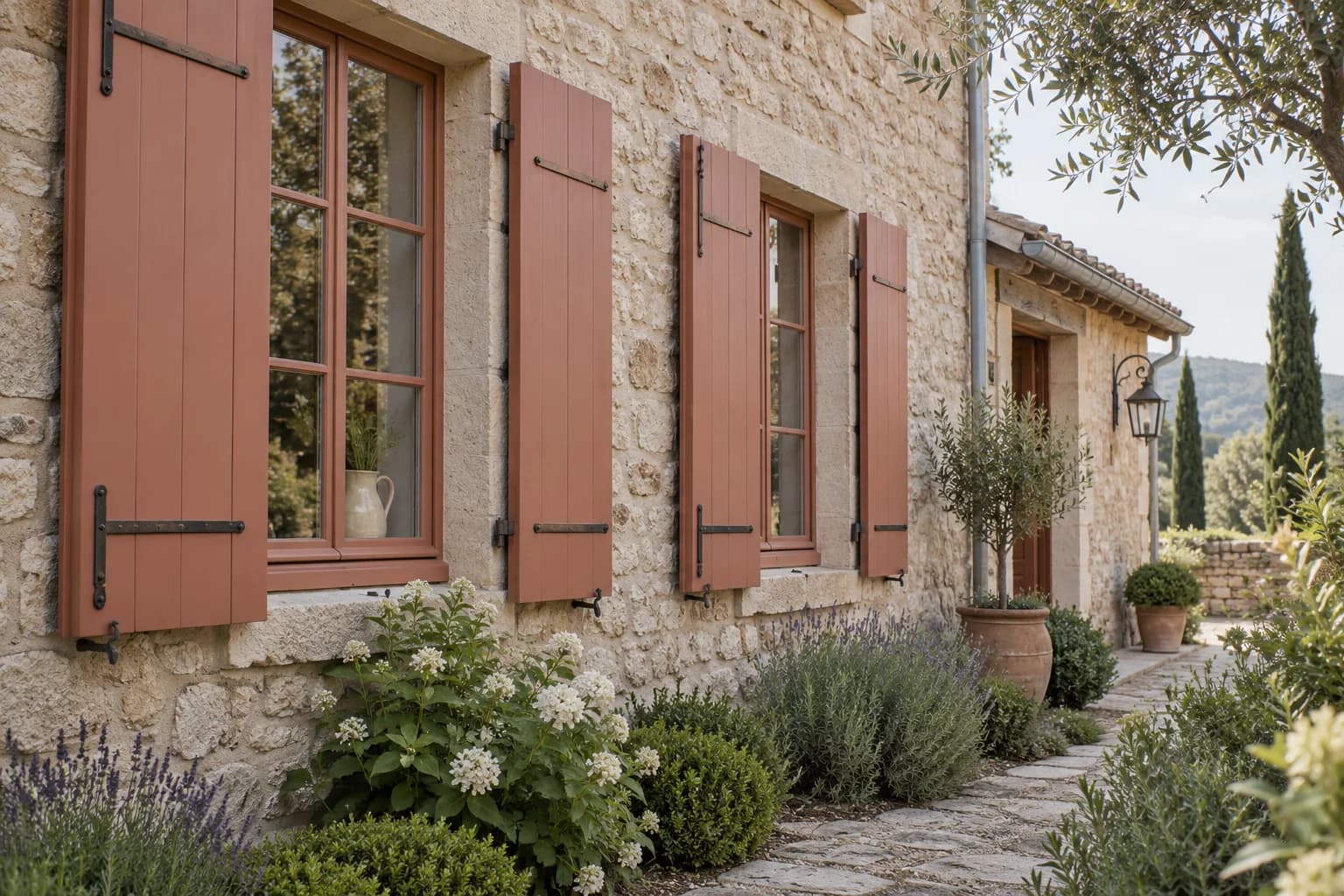 Shutters & trim featuring Red Earth paint