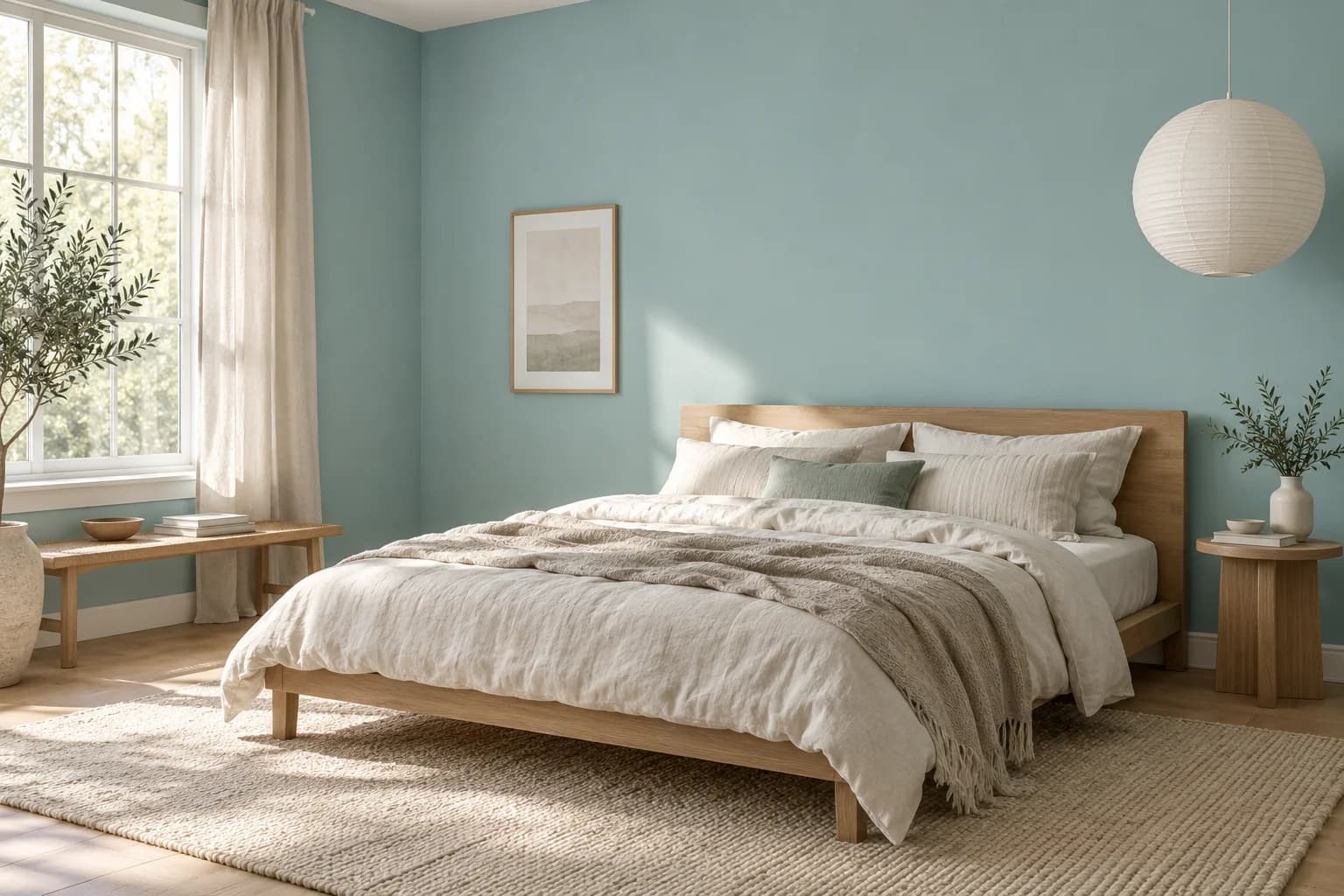 Bedroom featuring Renew Blue paint