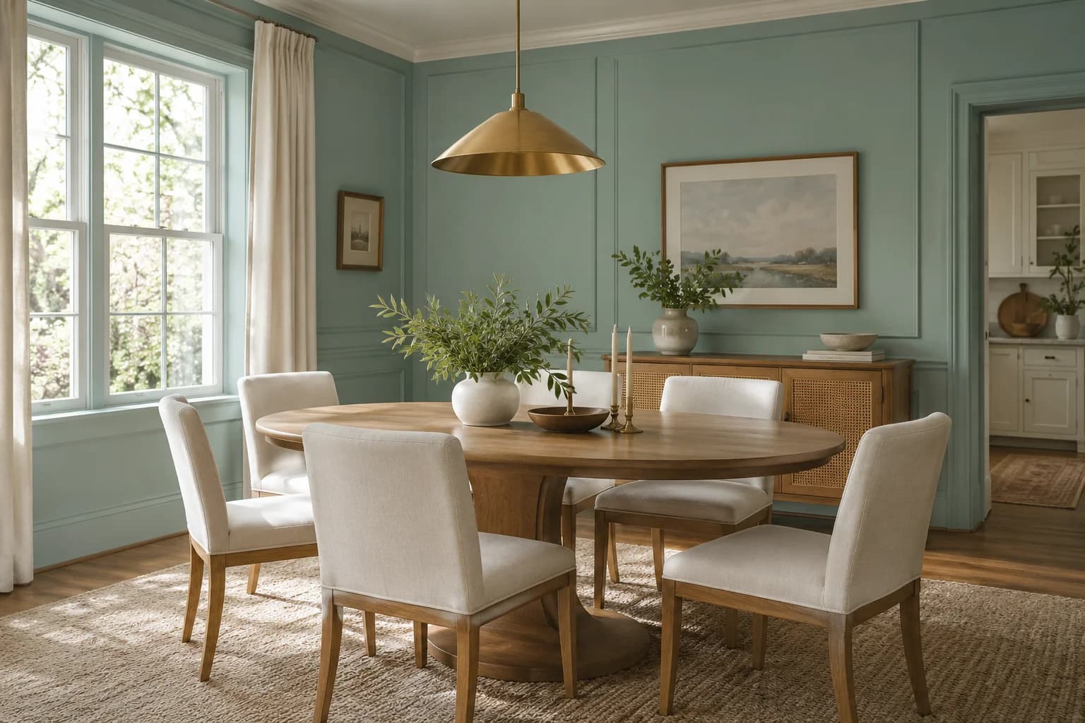 Dining room featuring Renew Blue paint