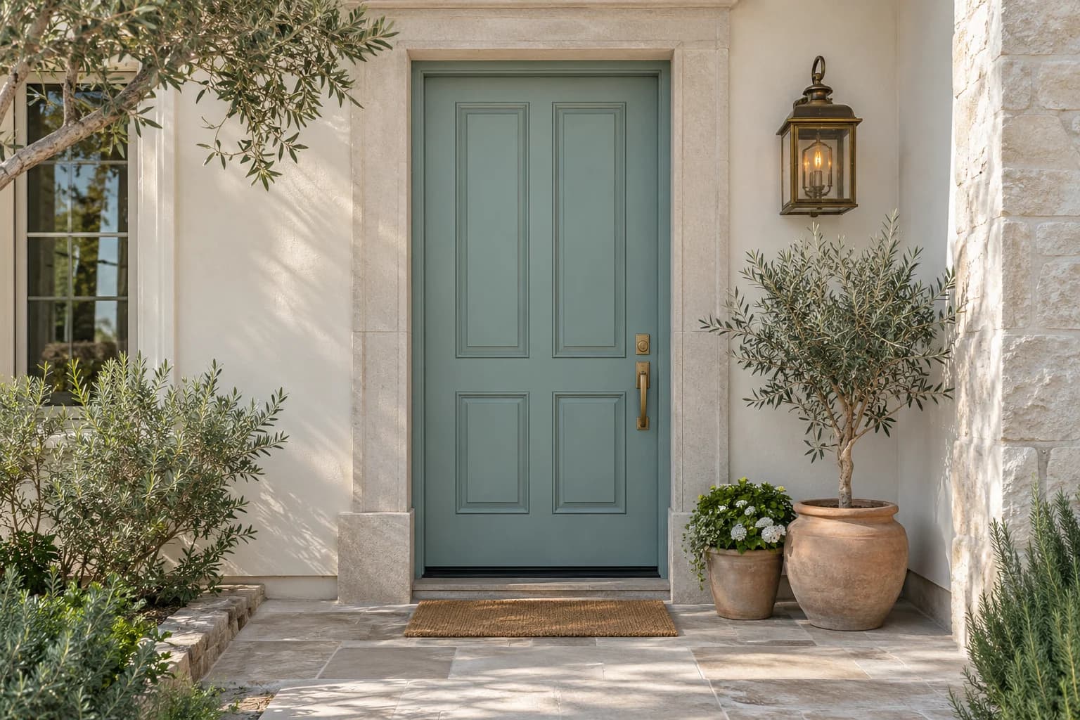 Front door featuring Renew Blue paint