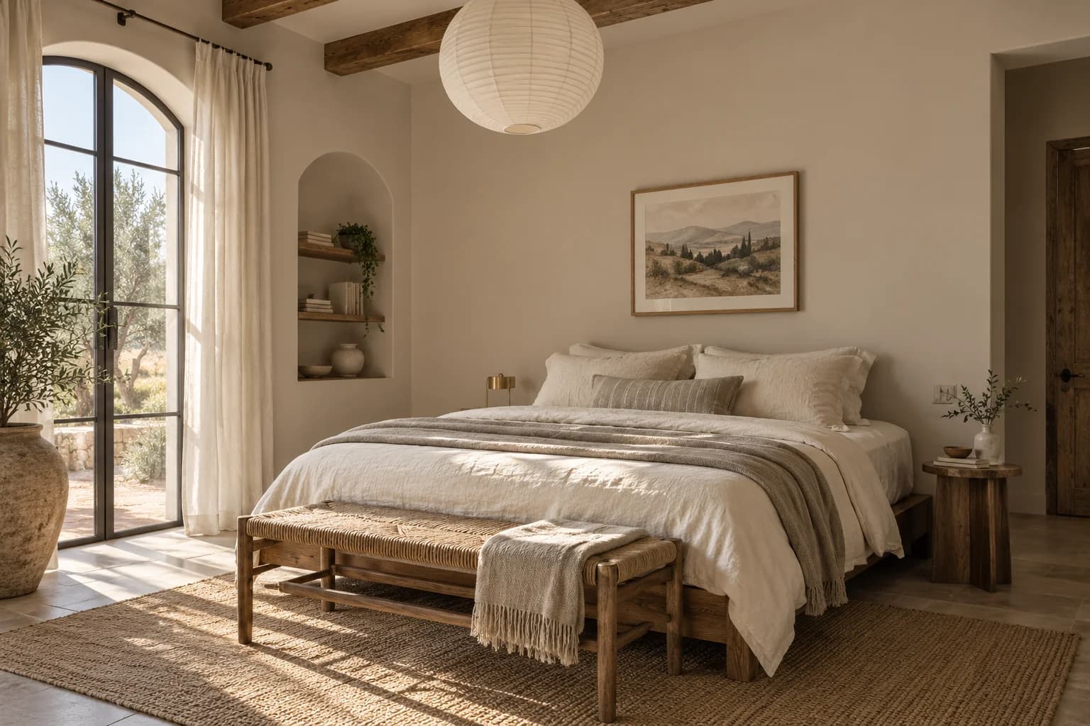 Bedroom featuring Accessible Beige paint