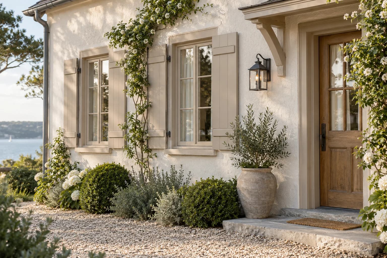 Shutters & trim featuring Accessible Beige paint