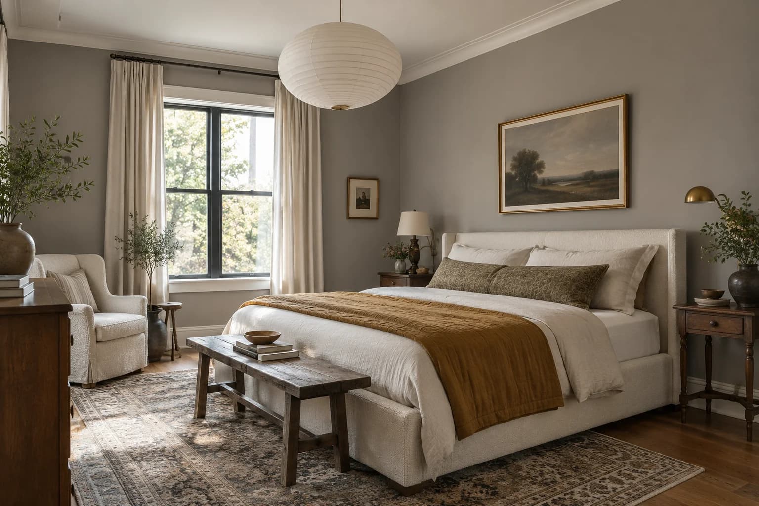 Bedroom featuring Dorian Gray paint