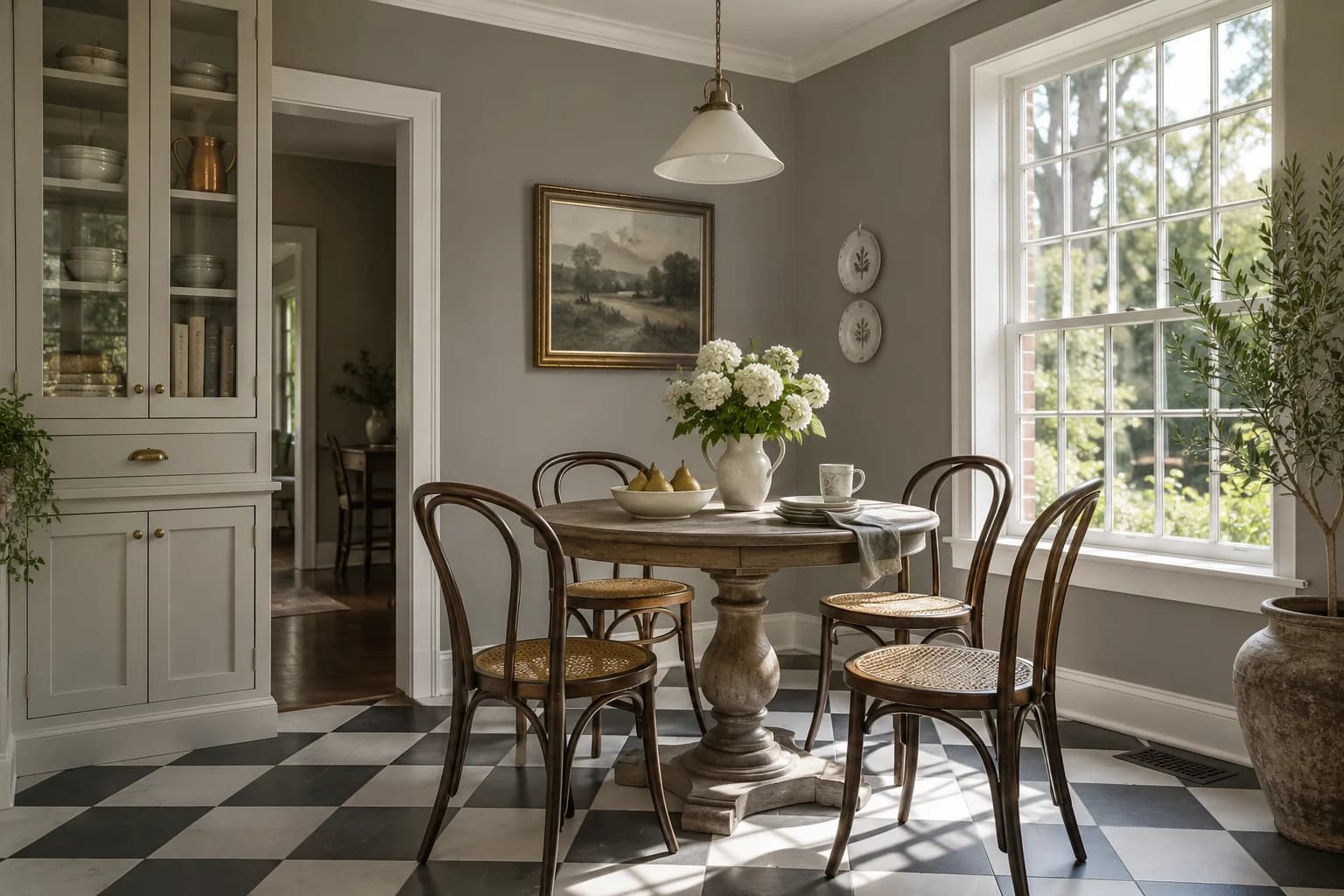 Dining room featuring Dorian Gray paint