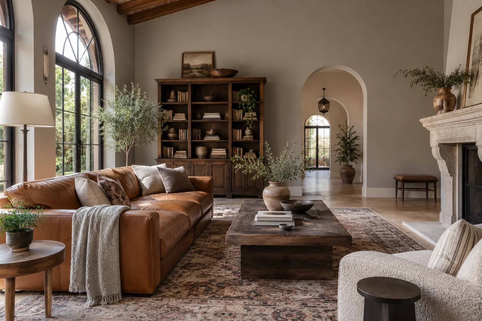 Dorian Gray walls in a Mediterranean living room