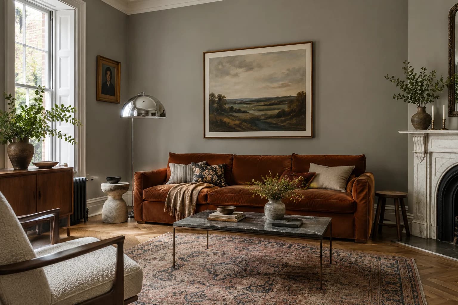 Living room featuring Dorian Gray paint