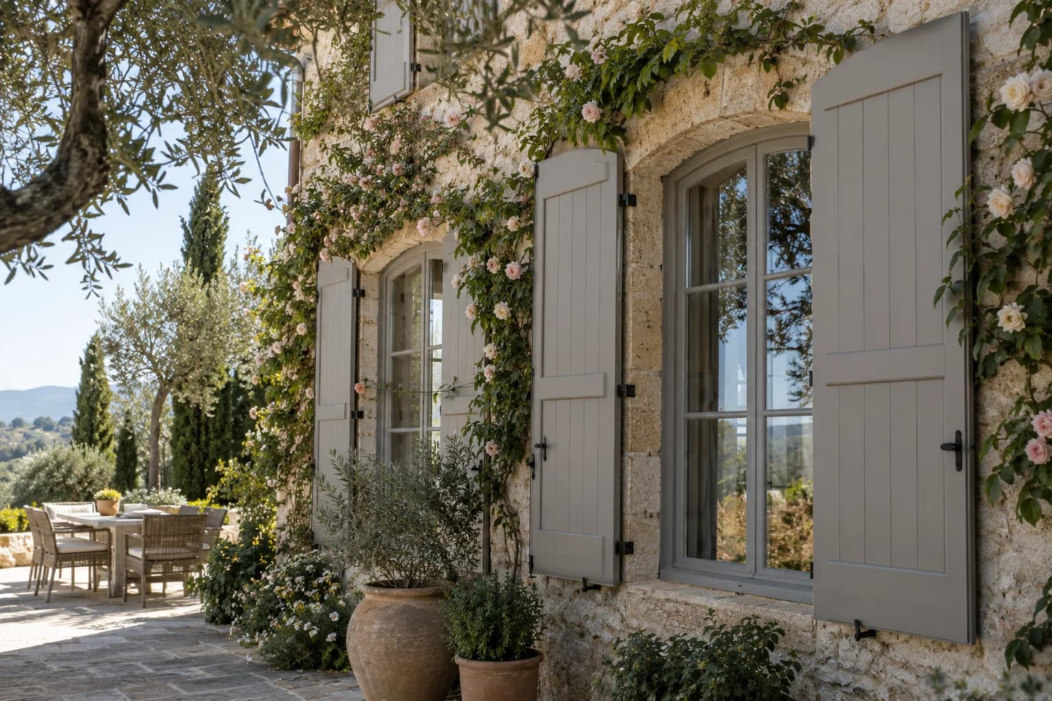 Shutters & trim featuring Dorian Gray paint