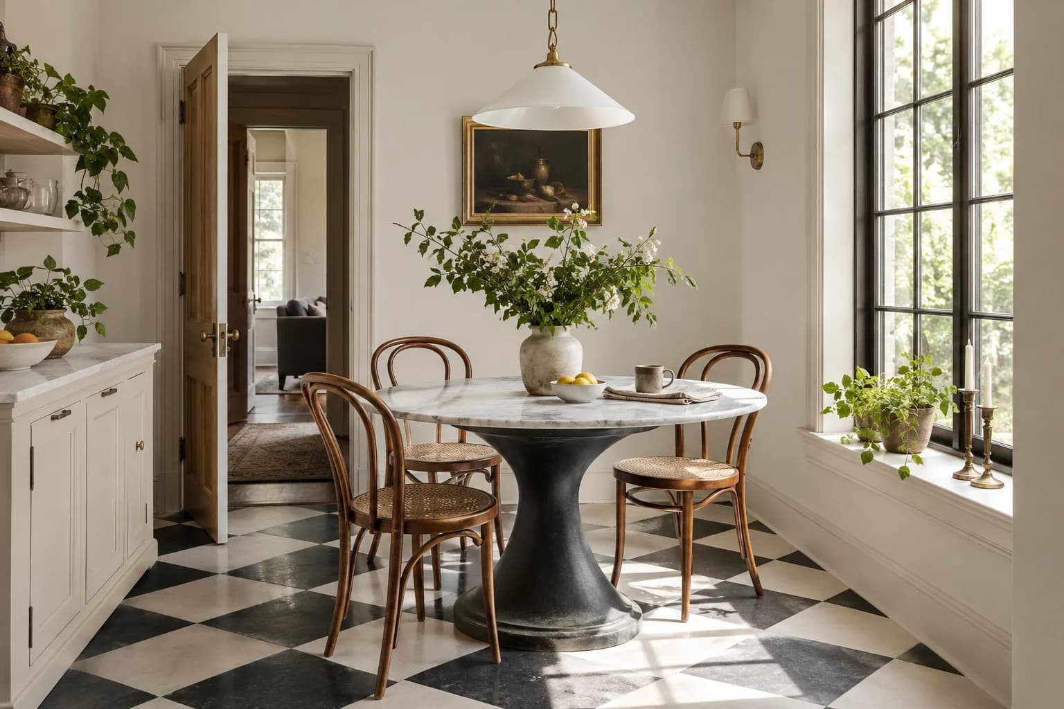 Dining room featuring Eider White paint