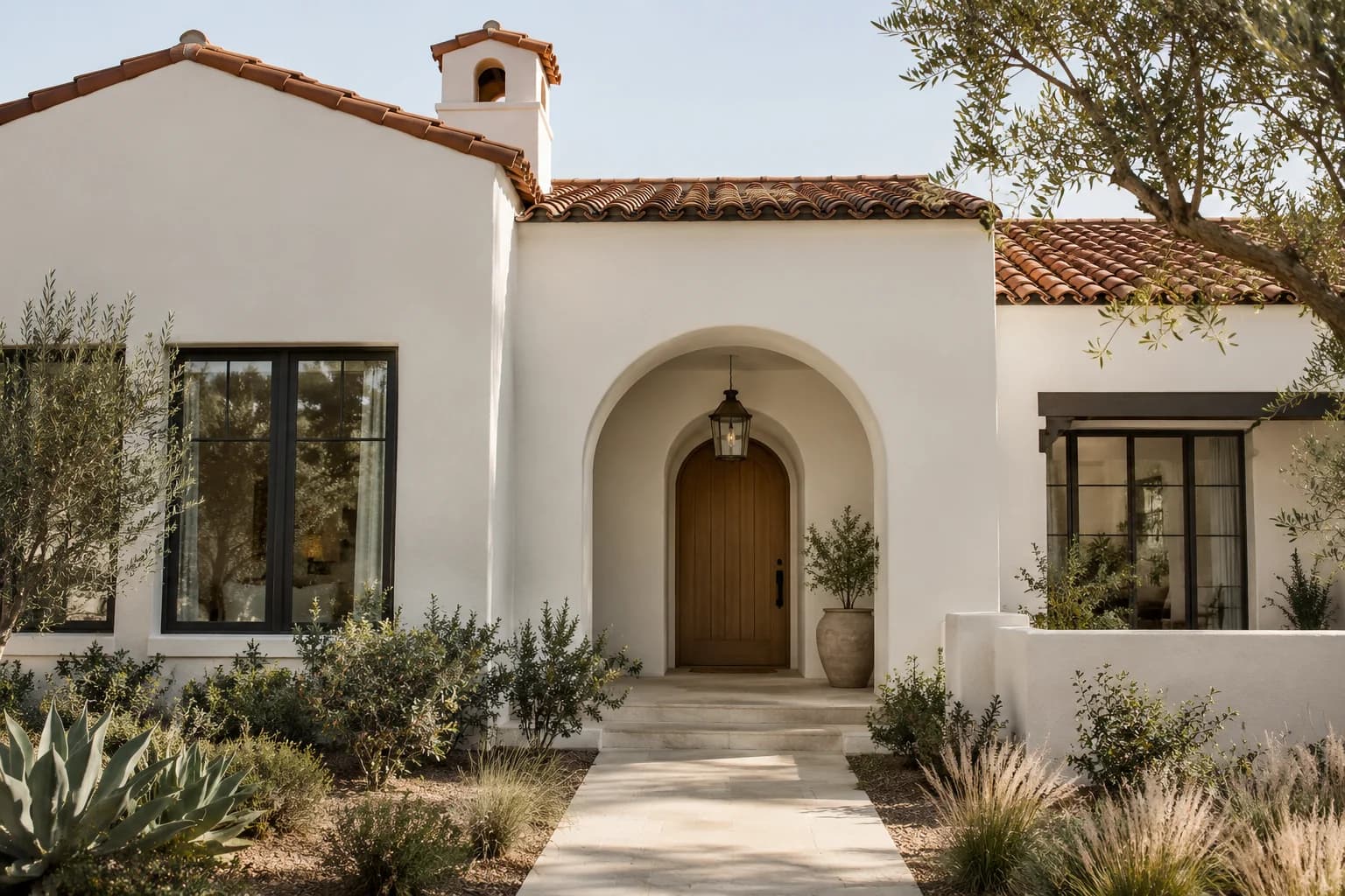 Stucco featuring Eider White paint
