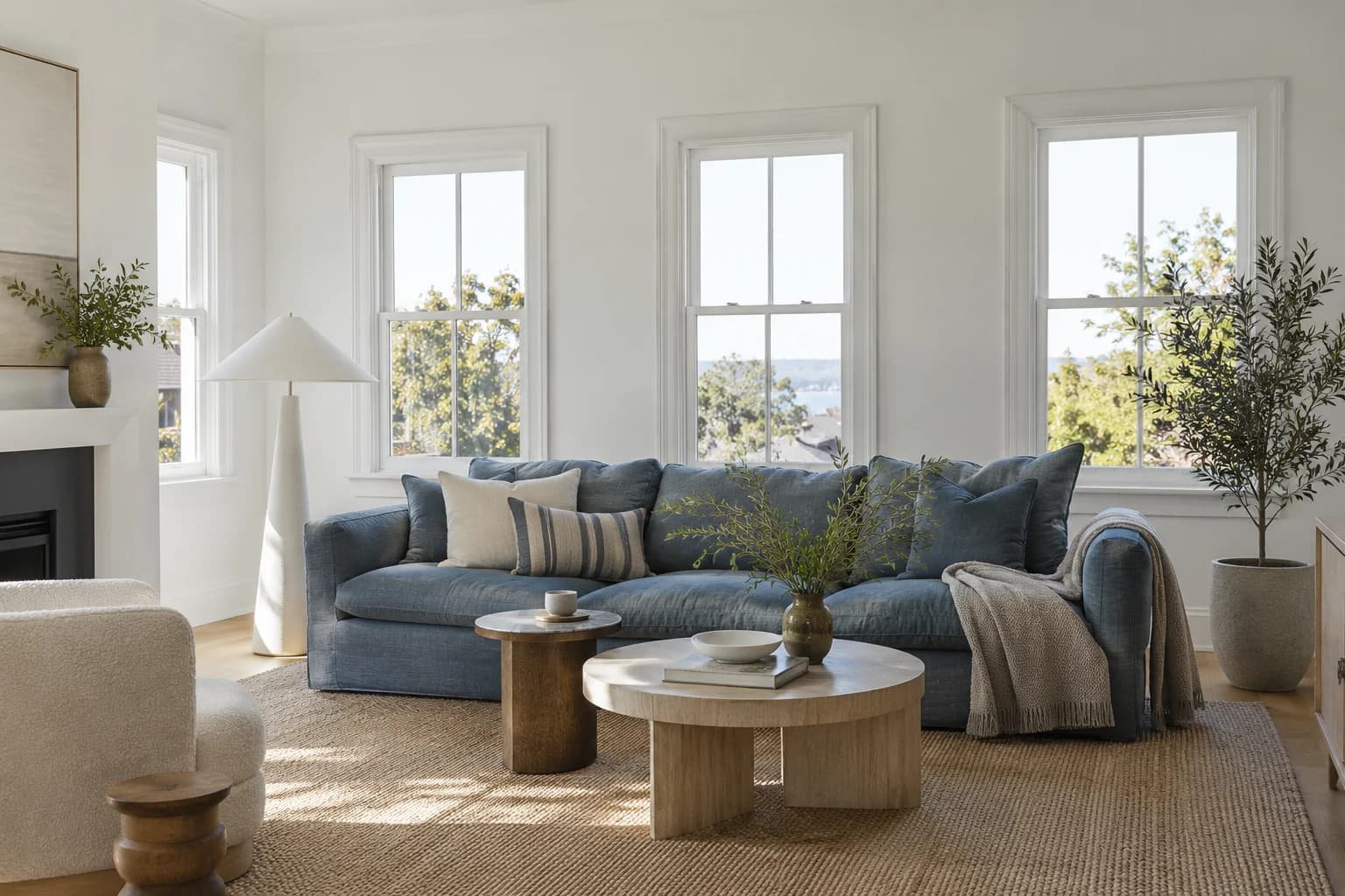 Extra White walls in an Australian contemporary living room