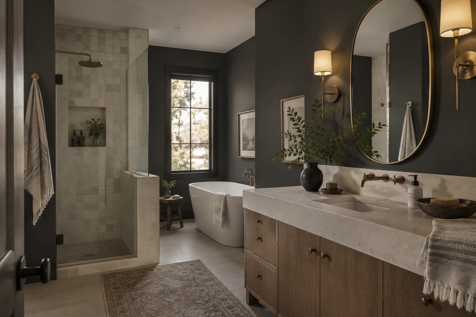 Bathroom featuring Iron Ore paint