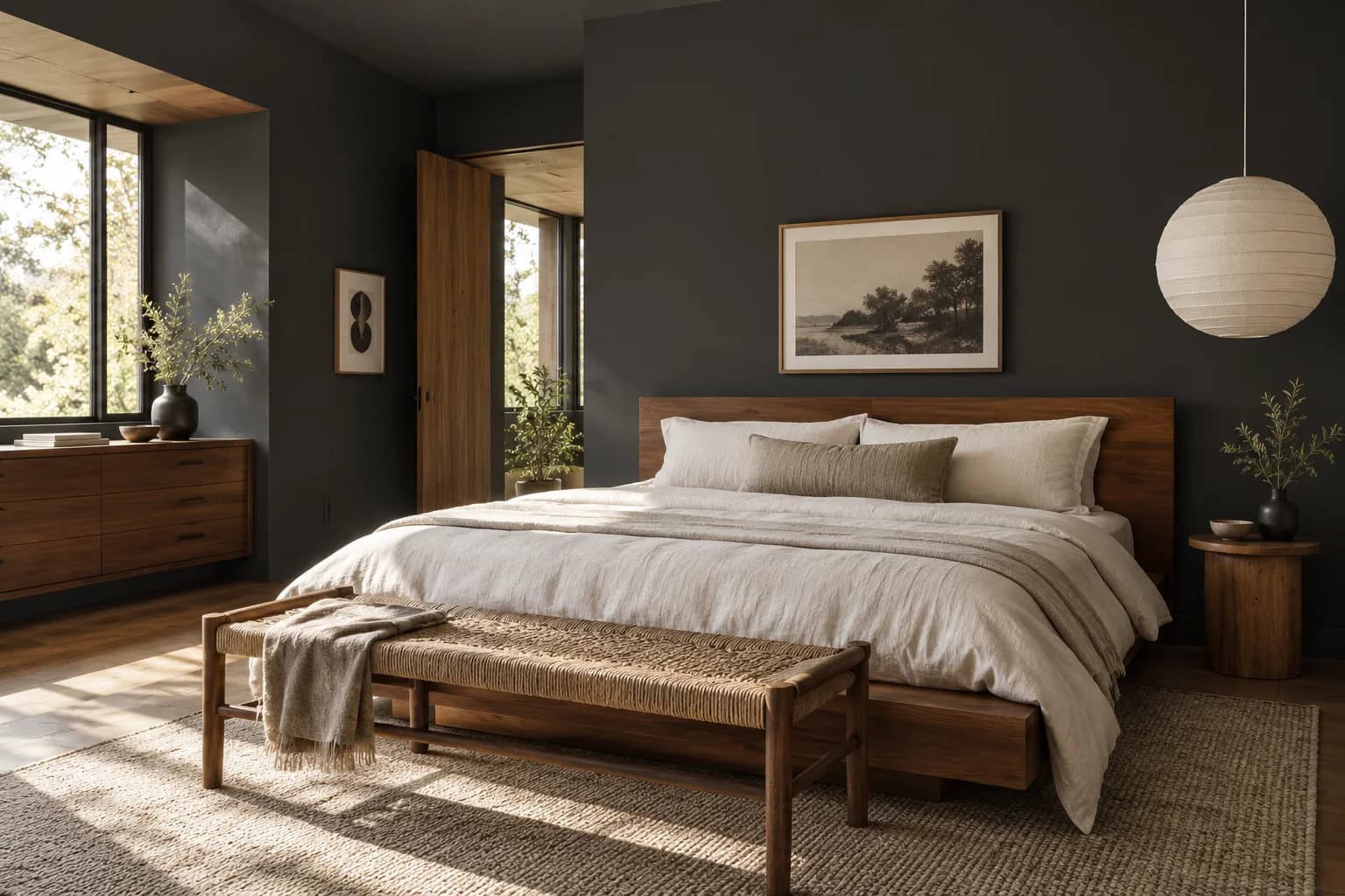 Bedroom featuring Iron Ore paint