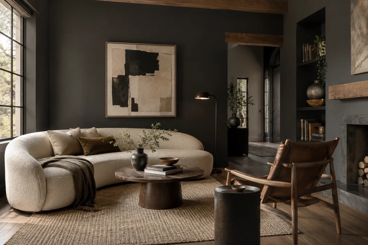 Living room featuring Iron Ore paint