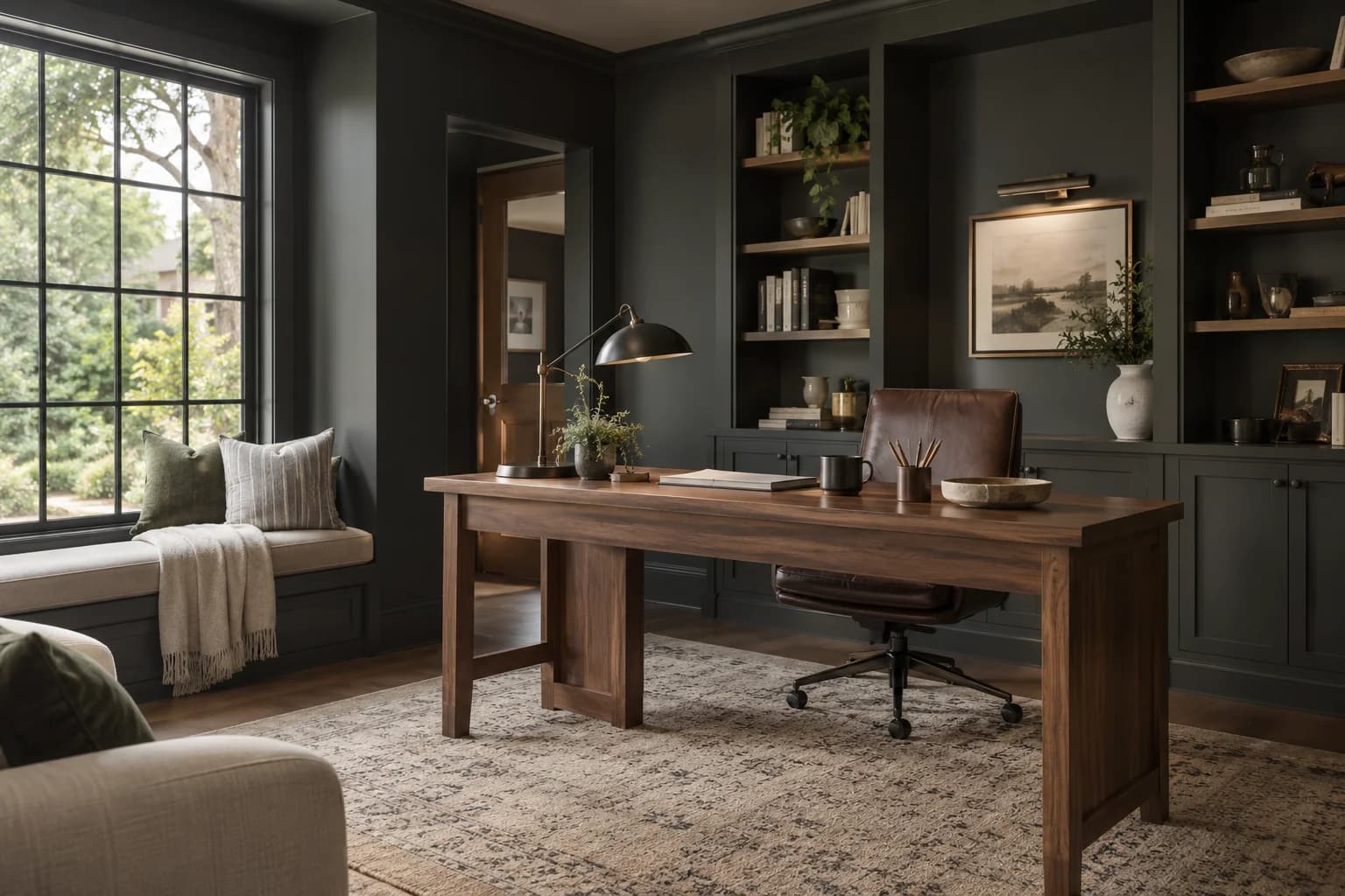 Home office featuring Iron Ore paint