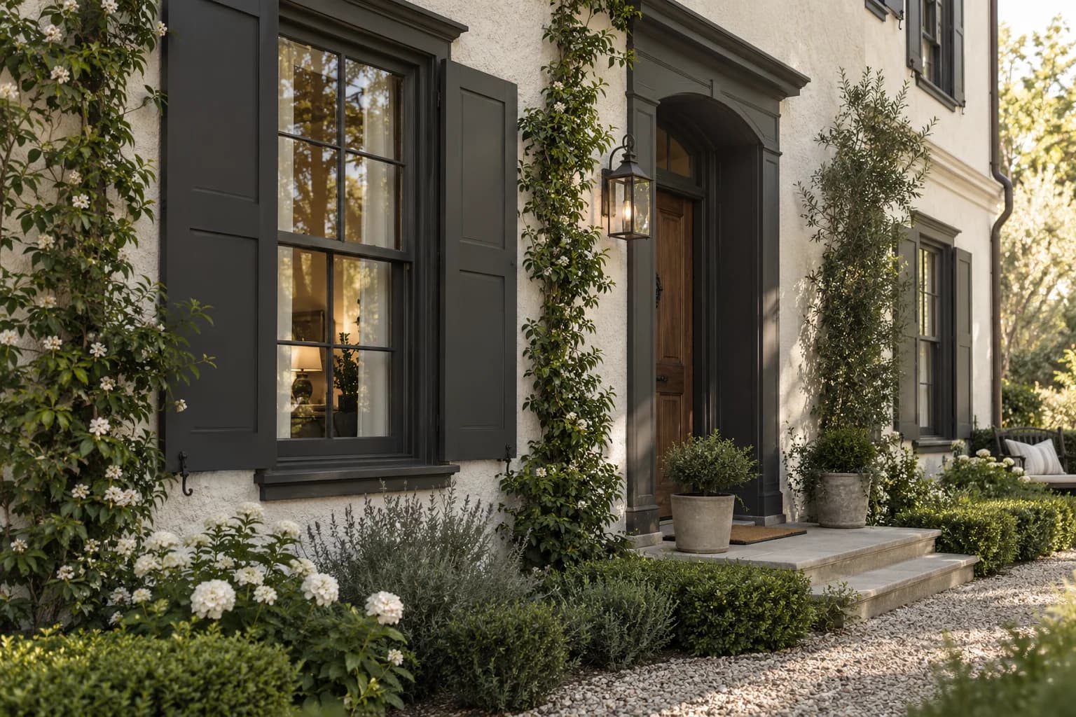 Shutters & trim featuring Iron Ore paint