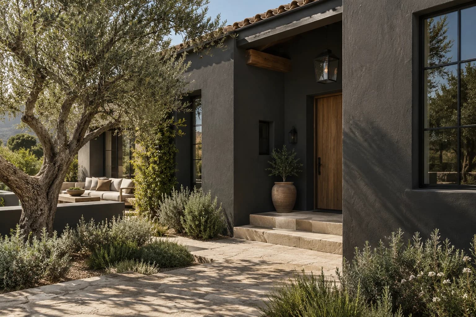 Stucco featuring Iron Ore paint