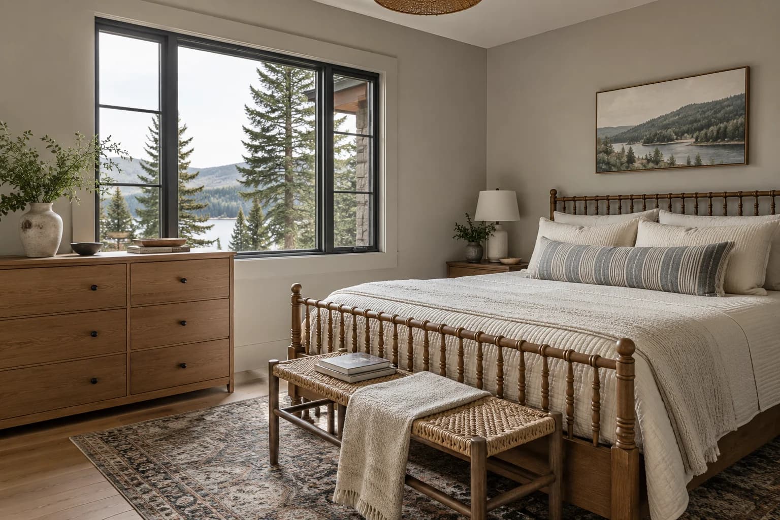 Bedroom featuring Mindful Gray paint