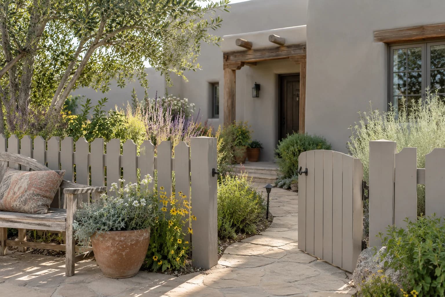 Fences & garden structures featuring Mindful Gray paint