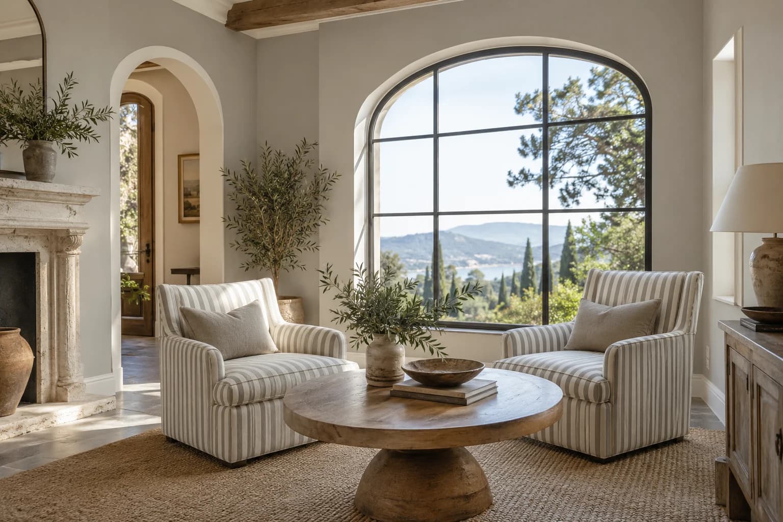 Living room featuring Mindful Gray paint