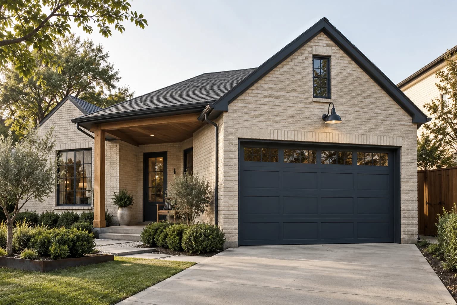 Garage door featuring Naval paint